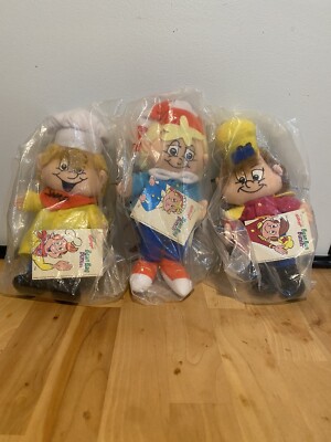 Vintage 1997 Kellogg Snap Crackle Pop Plush Dolls New Old Stock With Tags