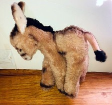 Steiff Grissy Donkey Plush Standing Mule Stuffed German Toy 3605/20 Just Button