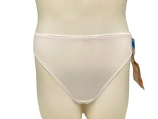 NOS Vintage Maidenform Nylon Silky Panty Size 6 White Hi Leg Brief Sissy 40530