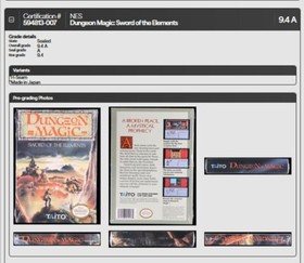 Dungeon Magic New Nintendo NES Factory Sealed WATA Grade 9.4 A Mint Rare