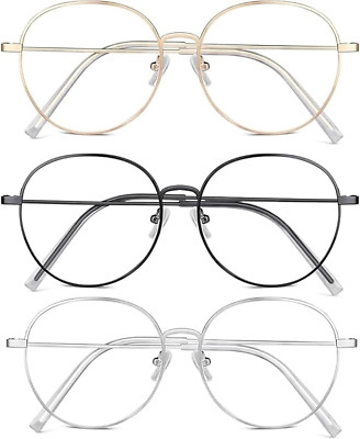3er-Set Brille, Fensterglas Brille Damen, Fake Brille, Fake Brillen, Brille Ohne