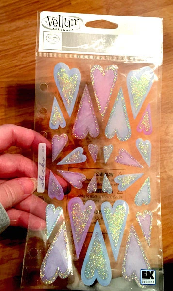NOVO Adesivo Velino GLITTER Sticko Scrapbooking Artesanato Roxo Azul Corações Pastel - Imagem 2 de 4