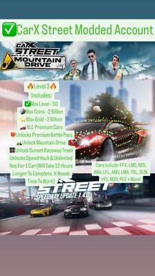 CarX Street Modded Account Tier 3 - Speed/Nos Hack, Unlock All Premium! Max $!