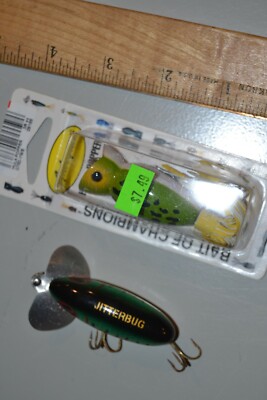 Leurre De Pêche Fred Arbogast Jitterbug – 1/4 Oz, Noir (comme Neuf)