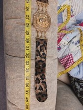 Gold Medusa Animal Print Belt Size 38in Vintage