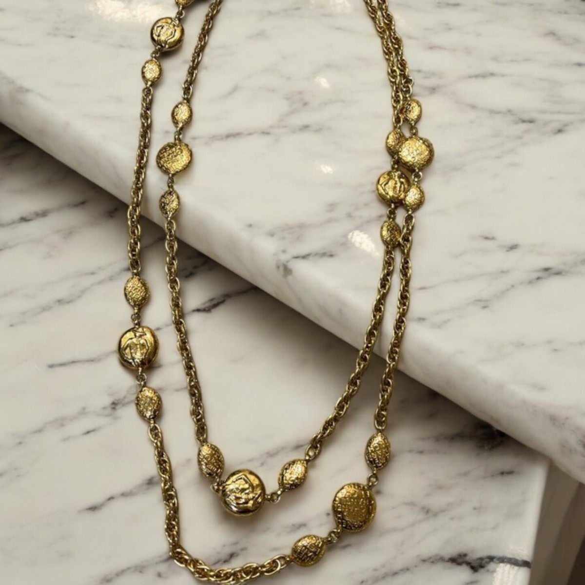 CHANEL vintageネックレス Chanel Vintage Necklace 1992 Gold Long 180cm France Rare