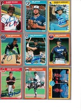 9 signed 1985 Fleer cards Tom Brunansky Mike Krukow Zane Smith RC Glenn Wilson