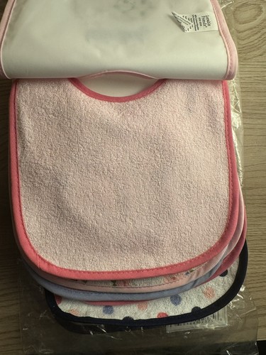 2-Packs Luvable Friends Baby Girls (7 Pack Each) Cotton Ladybug Bibs (14 Total) - Picture 3 of 9