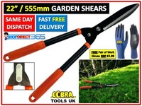 22'' CARBON STEEL BLADE SHEARS HEDGE GRASS SHRUB GARDEN BUSHES GRIP HANDLE 23-76