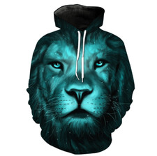 Large Size Top 3D Print Green Lion Hoodies Men And Women Pullovers Hooded 001