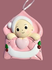 Baby Girl Pink 1st Christmas Ornament  DIY PERSONALIZE