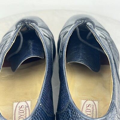 Vntg Lizard Blue Dress Shoes Men Sz 10.5 Made in Spain For Boyds of Philadelphia jostin-genuine-leather-lizard-  main image 4