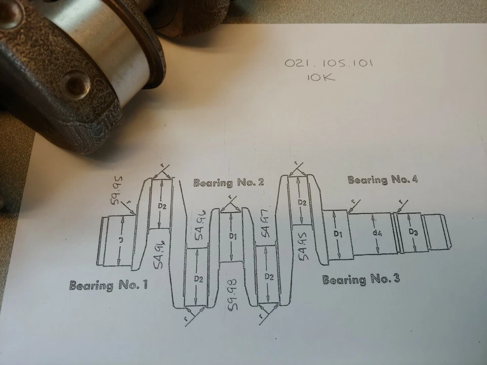 MUY BONITO CIGÜEÑAL USADO ORIGINAL ORIGINAL PORSCHE 914 1.7 1.8 STD STD 10K Foto 2 de 4