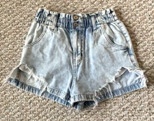 SO Good for Life Junior High-Rise Paperbag Waist Distressed Mom Shorts Size 1