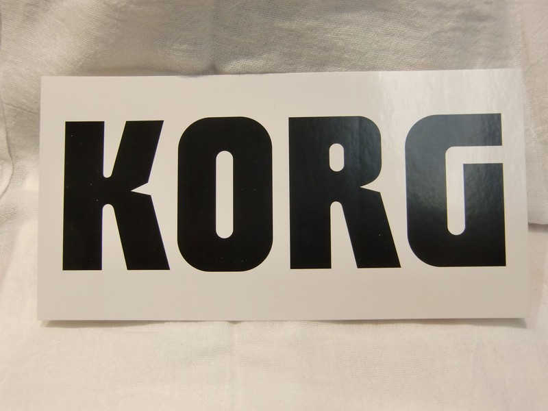 KORG BLACK ON WHITE CASE RACK DECAL STICKER KEYBOARD DRUM SYNTH AMPS NICE NEW