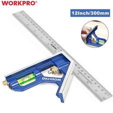 WORKPRO 12" Combination Square  0-300mm Graduation Range for Engineer Carpenter