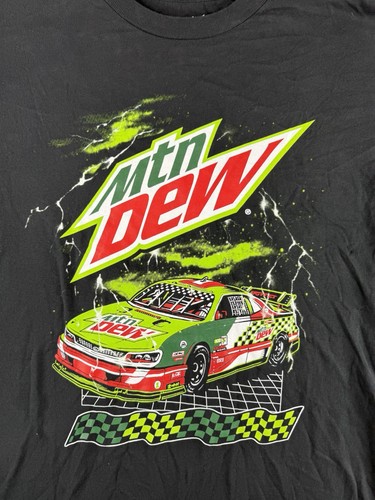 Mtn Dew T Shirt Black With Race Car Size Large - Picture 2 of 8