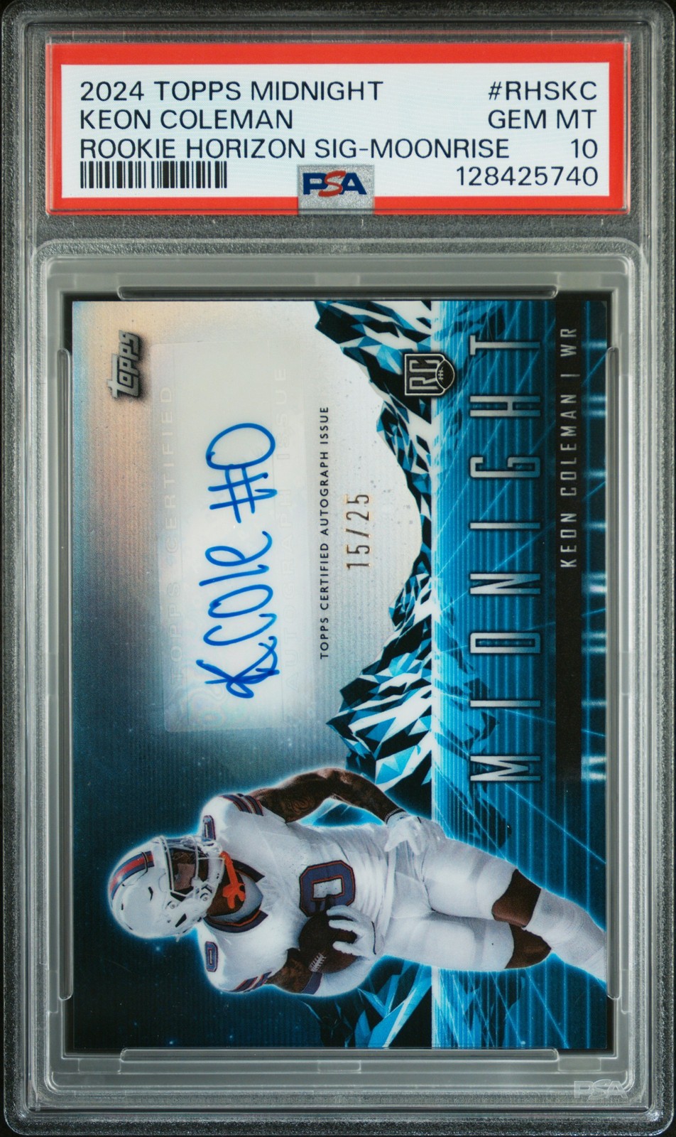 Keon Coleman Topps Midnight Rookie Horizon Signatures #RHSKC Moonrise