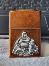 BUDDHA EMBLEM ON A TOFFEE FINISH ZIPPO LIGHTER BNIB (21195)