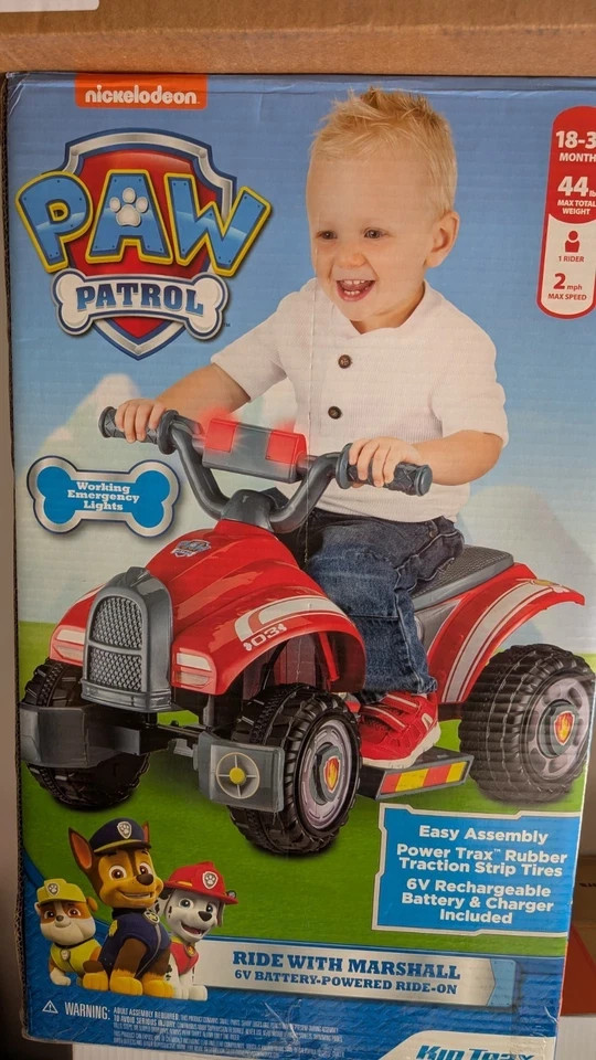 Kid Trax 6V Nickelodeon PAW Patrol Ride with Marshall Quad P