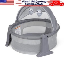 Portable Baby Bassinet Padded Bed Folding Canopy Travel Toys Breathing Unisex US