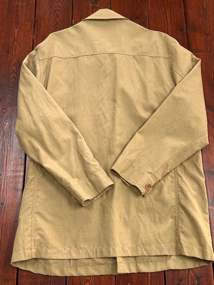 Banana Republic Jacket Men Medium Safari 2 Pocket Khaki Military Utility Field - Image 4 of 4
