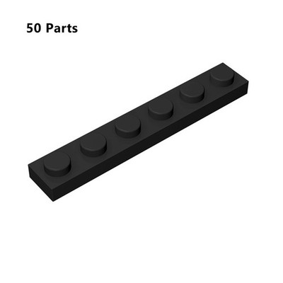 3666 Plate 1x6 Black Bricks Parts 50 PCS Bricks, Pieces & Parts 100% Compatible