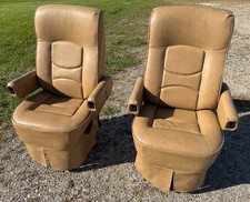 Flexsteel Rv Power Captains Chairs Seats Pair Brown Motorhome Coach Flexsteel Rv Power Captains Chairs Seats Pair Brown Motorhome Coach
