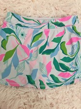 Lilly Pulitzer Girls Floral Skort Pull-On Elastic Waist Tennis Size S 4-5