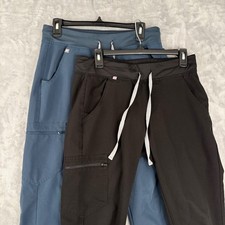 FIGS Technical Collection Scrub Pants Black Jogger Style Small Workwear Lot of 2