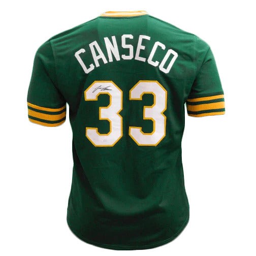 Jose Canseco Autographed Signed Oakland (Green #33) Custom Jersey - JSA 