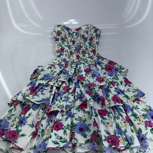 My Michelle SZ 3-4 Formal Party Bright Bold Floral Bubble Hem Vintage 80s / 90's - Picture 5 of 12