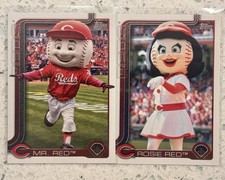Mr Red And Rosie Red 2025 Topps Series 1 Celebration Exclusive Cincinnati Reds