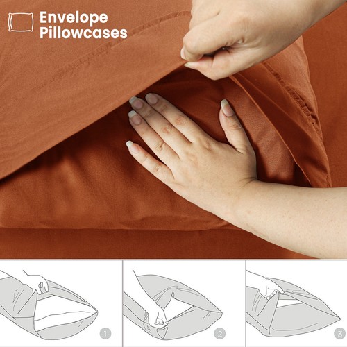 4 Pack Microfiber Pillowcases Ultra Soft Pillow Cover 20x30 Queen Pillow Bedding - Picture 83 of 169