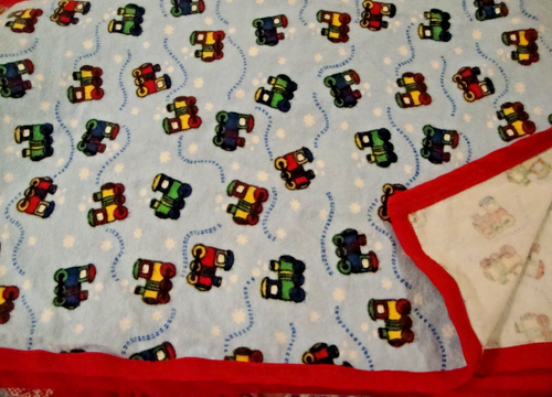 Vintage Train Theme Baby Blanket Quilt Wrap Swaddle Nursery Decor 30" x 41" 230 - Picture 5 of 5