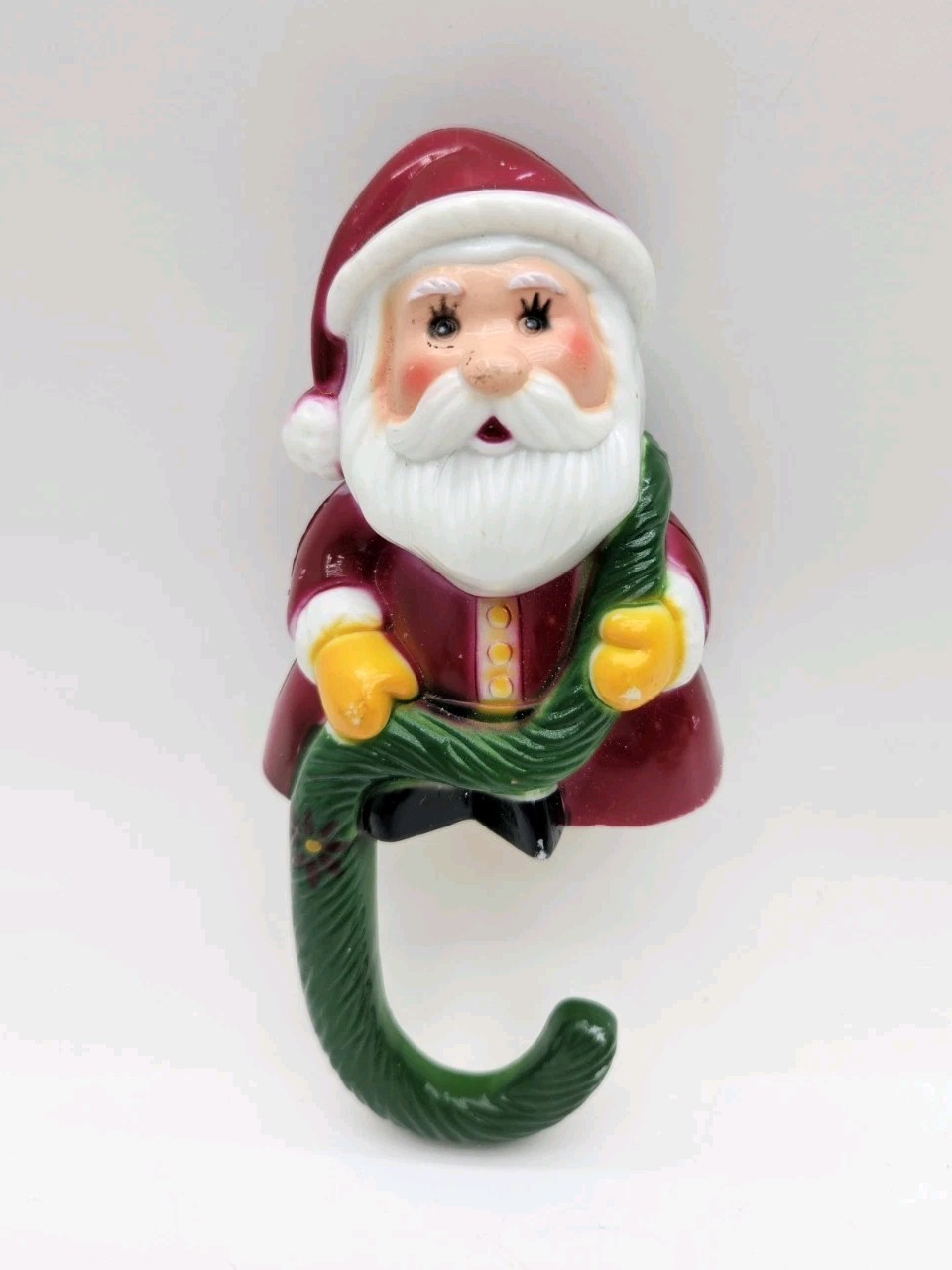 Vintage Sun Hill Industries Santa Christmas Stocking Hanger Holder Plastic 