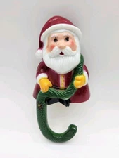 Vintage Sun Hill Industries Santa Christmas Stocking Hanger Holder Plastic 
