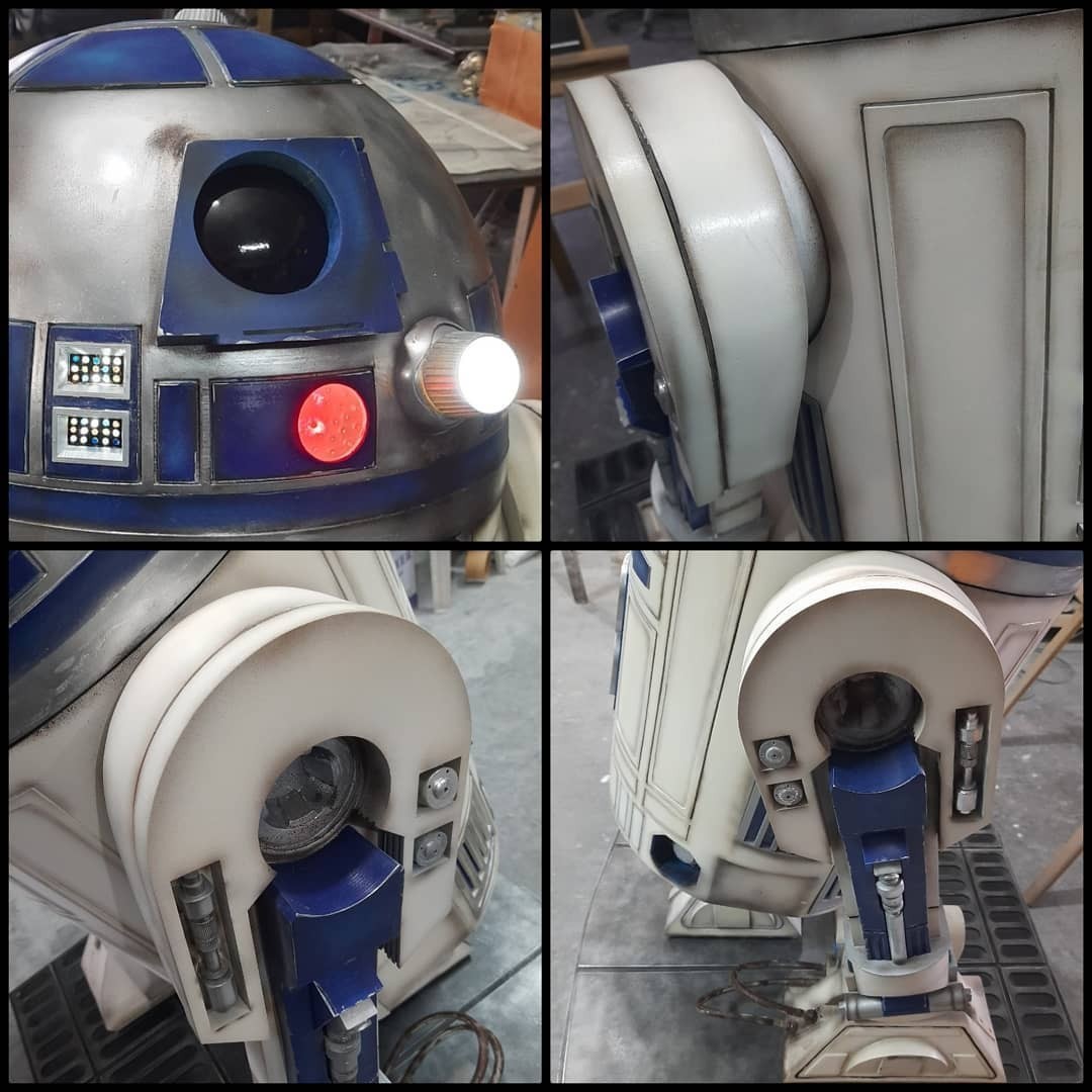 Statua LED R2-D2 a grandezza naturale 1:1 replica completa in ABS e resina con funzione foto 5
