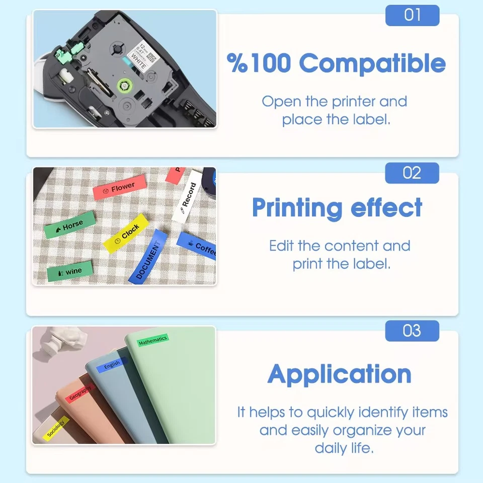 Brother P-Touch TZ TZe-231 Label Tape Laminated 12mm/24mm/9mm PT-H110 D210 H101C - image 4 of 4