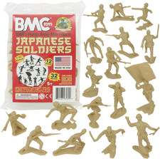 BMC Classic Marx Japanese Plastic Army Men - 32Pc WW2 Soldier Figures Made in US