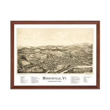 Old Map of Morrisville, VT 1889 - Vintage Morrisville Vermon