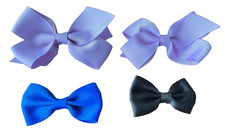 Mädchen Haarspange kleine Schleifen x 4 Flieder, Blau & Schwarz Haarschmuck Brandneu