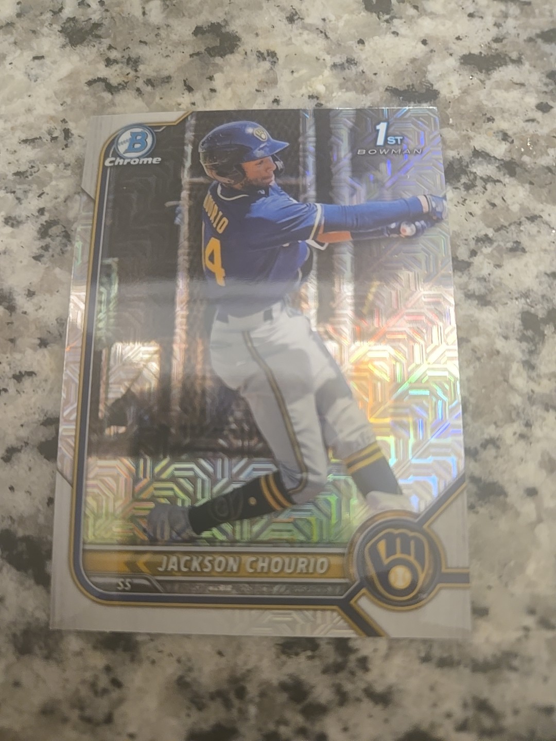 2022 Bowman Chrome Mega Box Jackson Chourio 1ST MOJO Refractor #BCP-79 Brewers.