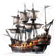 Pirate Ship Sail - Vinyl Decal Sticker - Car Window Laptop - ebn9989