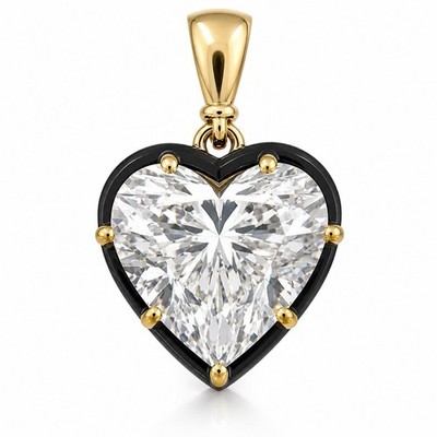 14K Gold 5.56CT Heart Brilliant Lab Grown Diamond Pendant E VS1 IGI Certified