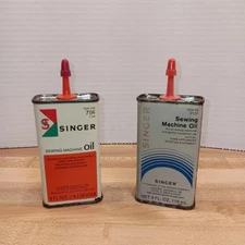 2 Vintage 4 oz Singer Sewing Machine Oil Cans