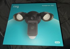 Ring Floodlight Cam Wired Plus Outdoor Wired Full HD Surveillance Camera - Black