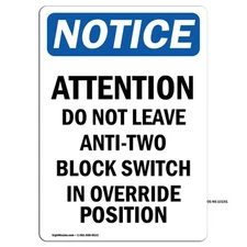 Attention Do Not Leave Anti-Two OSHA Notice Sign Metal Plastic Decal