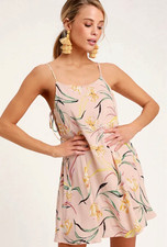 O'Neill Floral Spaghetti Strap Mini Sundress Tie Sides boho bohemian beach M