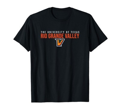 Campus Lab Utrgv Vaqueros Black Modern Classic Letter Print T-Shirt -